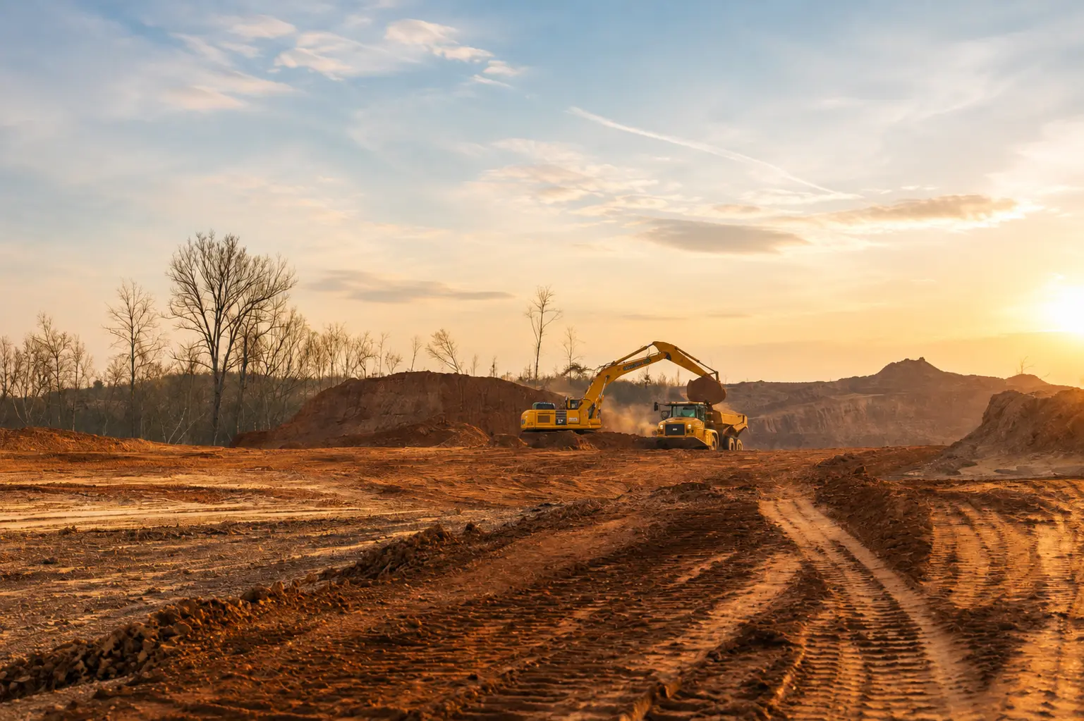 Open-pit mining landscape in Tanzania's Lake Victoria Goldfield region